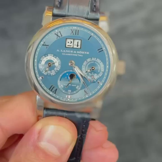 A.Lange & Söhne Langematik Perpetual Calendar and Moonphase - 38.5MM - White Gold - Blue Dial - 310.028E