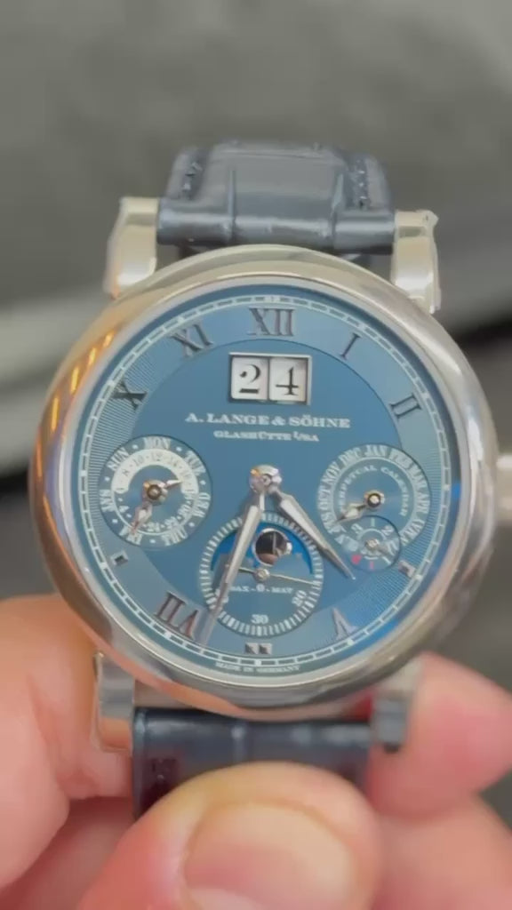 A.Lange & Söhne Langematik Perpetual Calendar and Moonphase - 38.5MM - White Gold - Blue Dial - 310.028E