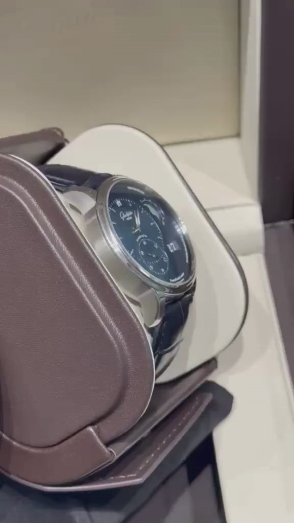 Glashütte PanoMaticLunar - 40 MM - Stainless Steel - Blue Dial - Blue Leather Strap - 1-90-02-46-32-35