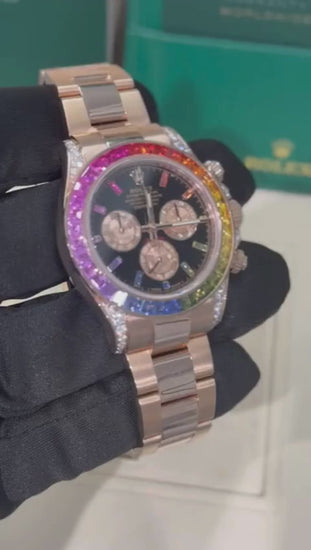 Rolex Rainbow Everose Gold Daytona Watch - 40 MM - Oyster Bracelet - Rainbow BlackMOP Dial Dial - 116595RBOW-0001