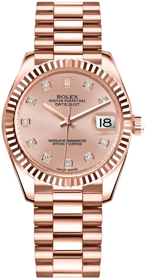 Rolex Datejust - 31 MM - Rose Gold - 178275F-0008 nyc watcher nyc watches