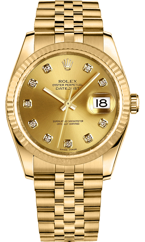 Rolex Datejust - 36 MM - Yellow Gold - 116238-0061 nyc watches