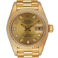 Rolex Datejust - 26 MM - Yellow Gold - President Bracelet - Fluted Bezel - Champagne Diamond Dial - 68178 chdp