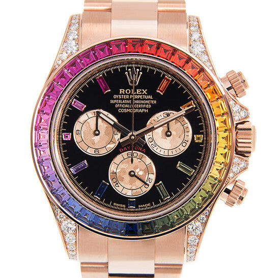 Rolex Rainbow Everose Gold Daytona Watch - Off-Catalog - 40 MM - Oyster Bracelet -  Rainbow Black/MOP Dial Dial - 126595RBOW-0001