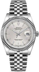 Rolex Stainless Steel And White Gold Datejust - 36 MM - Jubilee Bracelet - Fluted Bezel - Silver Dial - 116234-0080