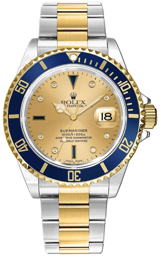 Rolex Submariner - Steel and Yellow Gold - 40 MM - 16613 chd nyc watcher nyc watches