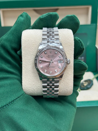 Rolex Steel and White Gold Datejust - 31 MM - Jubilee Bracelet - Fluted Bezel - Pink Diamond Dial - 278274-0032