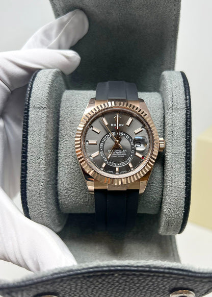 Rolex Everose Gold Sky Dweller Watch - 42 MM - Oysterflex Bracelet - Slate Dial - 326235-0006