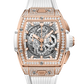 Hublot Spirit of Big Bang King Gold White Pave 42 MM - White Rubber Strap - Diamond Bezel - Sapphire Crystal Dial - 642.OE.2010.RW.1604