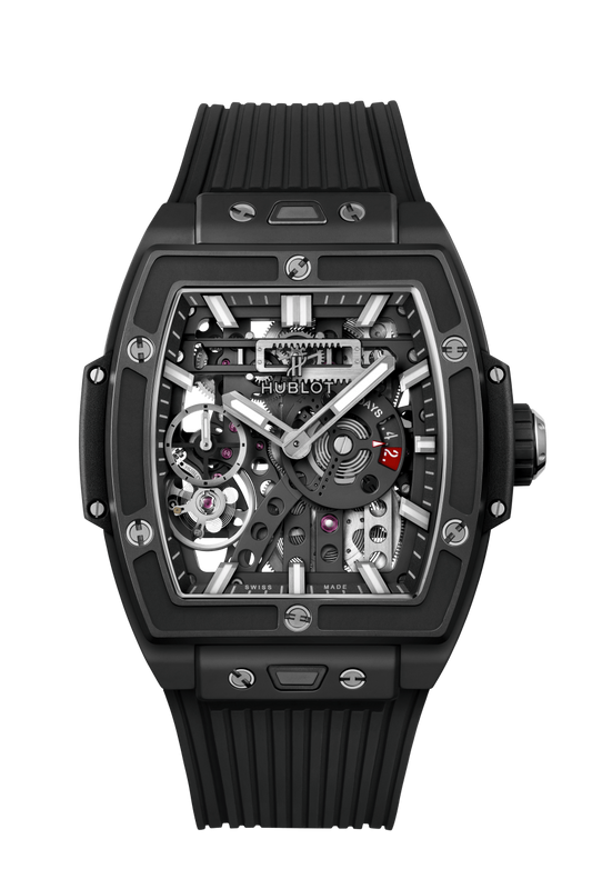 Hublot Spirit of Big Bang Meca-10 Black Magic 45 MM - Black Rubber Strap - Matte Black Skeleton Dial - 614.CI.1170.RX