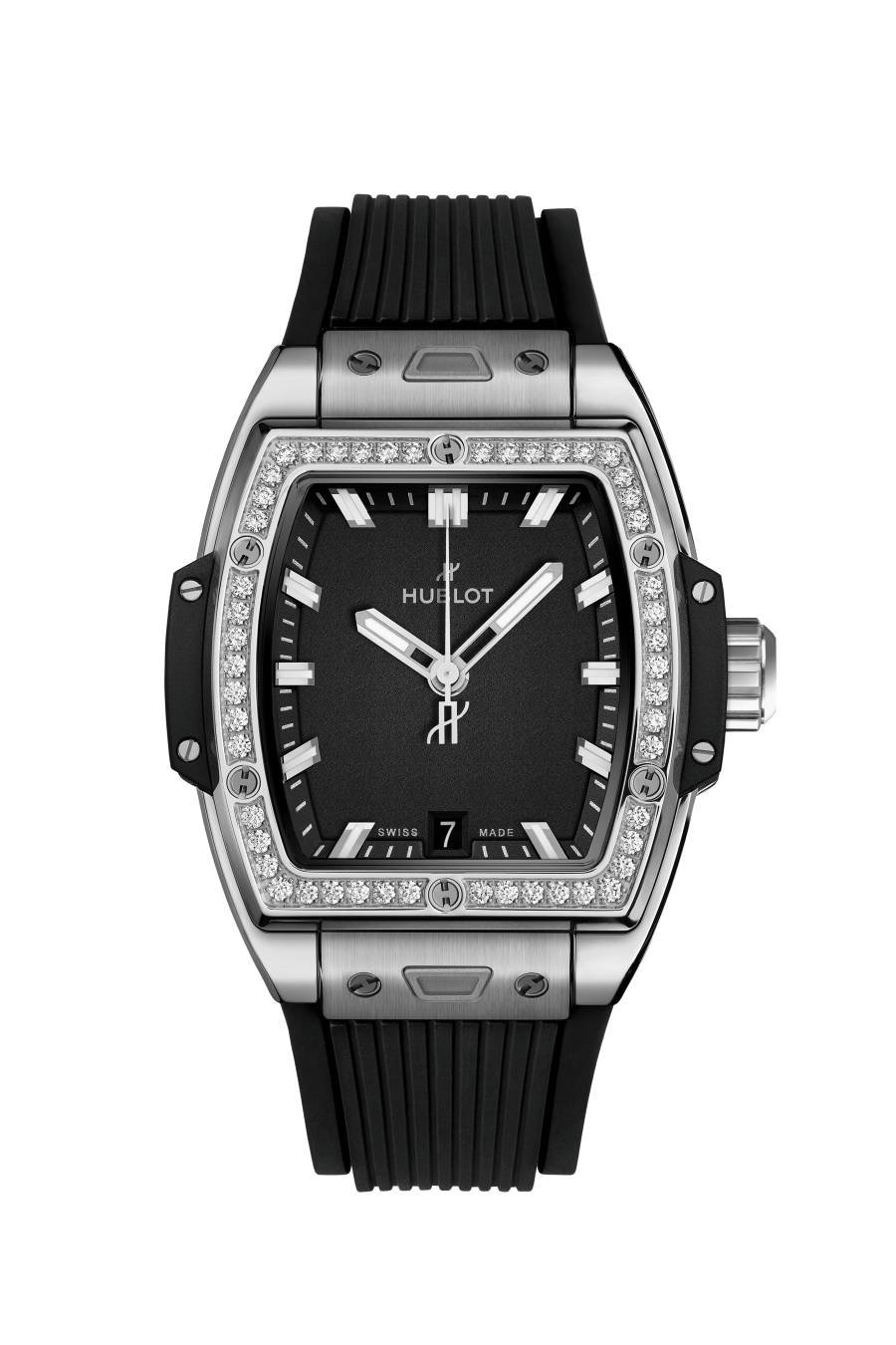 Hublot Spirit of Big Bang Titanium Diamonds 39 MM - Black Rubber Strap - Diamond Bezel - Matte Black Dial - 662.NX.1170.RX.1204