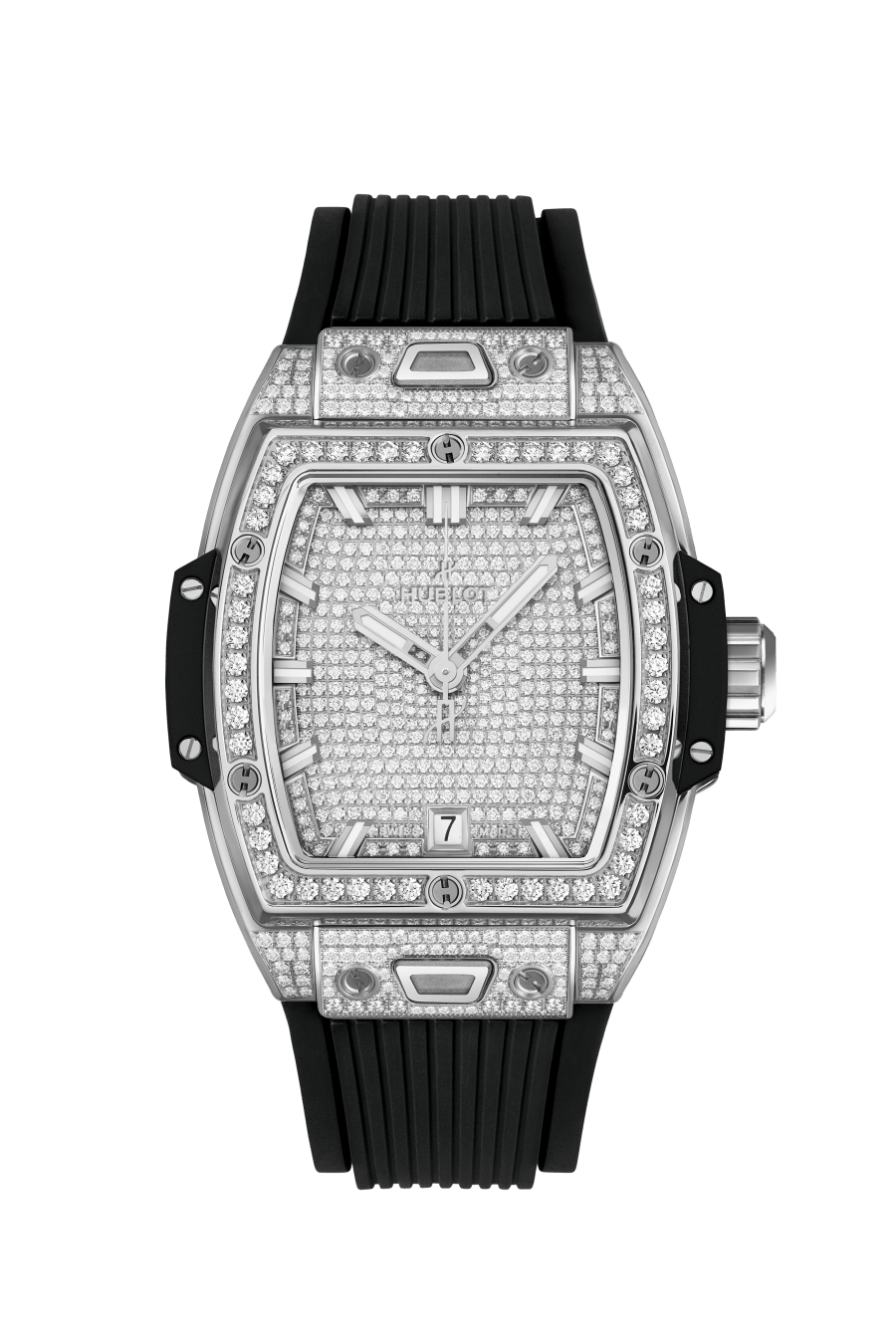 Hublot Spirit of Big Bang Titanium Full Pave 39 MM - Black Rubber Strap - Diamond Bezel - Titanium Diamond Dial - 662.NX.9000.RX.1604