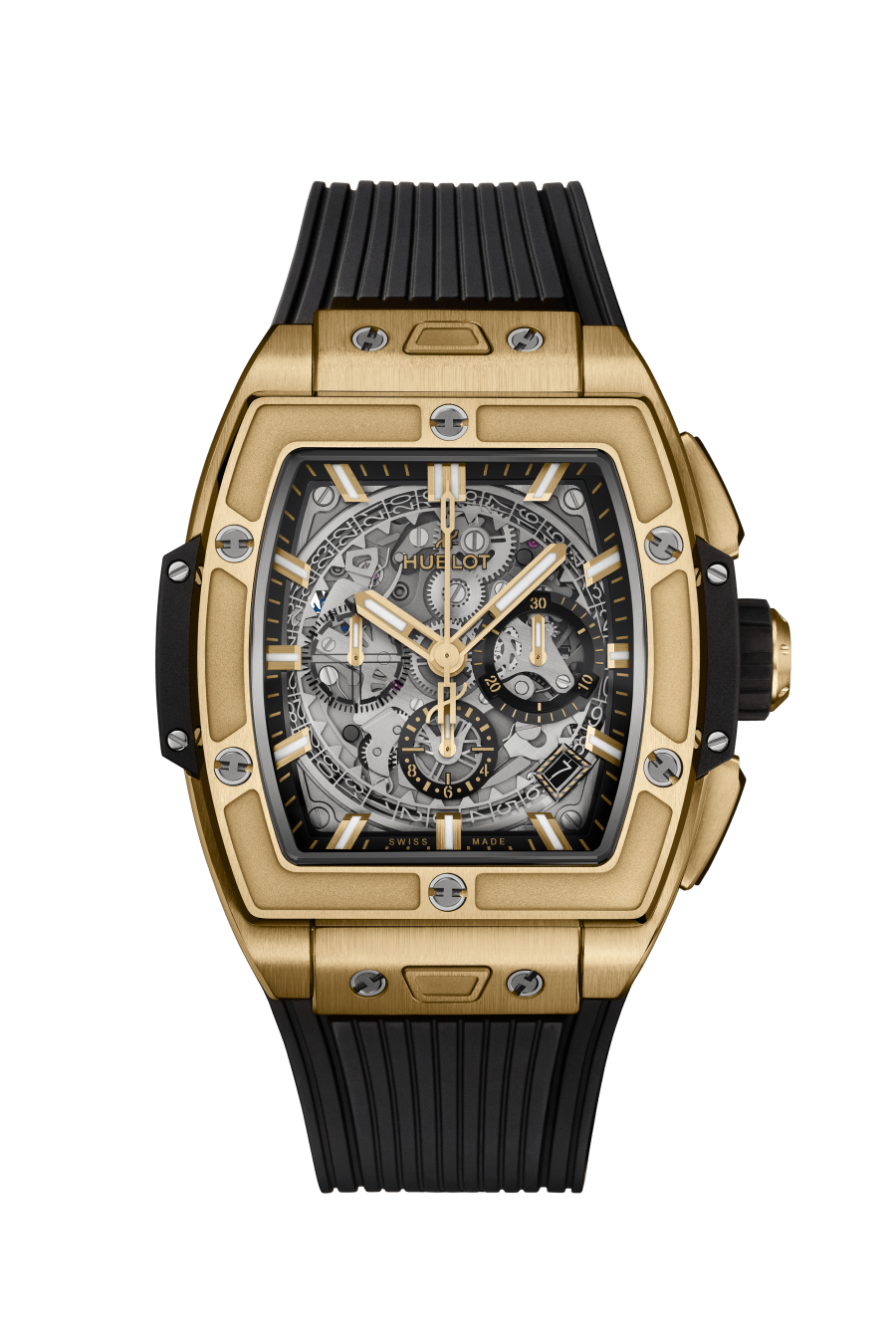 Hublot Spirit of Big Bang Yellow Gold 42 MM - Black Rubber Strap - Sapphire Dial - 642.VX.0130.RX