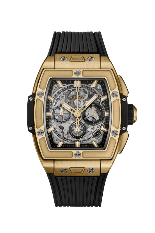 Hublot Spirit of Big Bang Yellow Gold 42 MM - Black Rubber Strap - Sapphire Dial - 642.VX.0130.RX