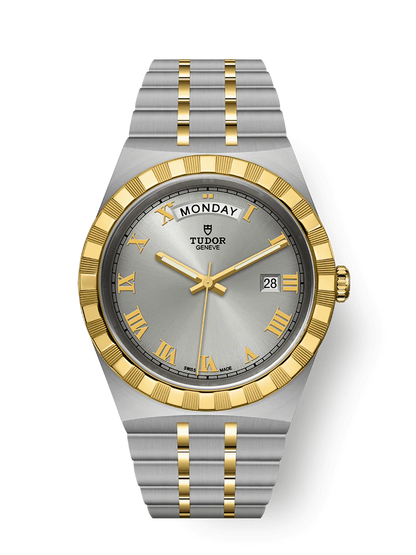 Tudor Royal Stainless Steel  41 MM - Stainless Steel and Yellow Gold Bracelet - Yellow Gold Bezel - Silver Dial - M28603-0001