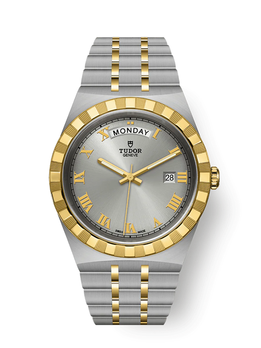 Tudor Royal Stainless Steel  41 MM - Stainless Steel and Yellow Gold Bracelet - Yellow Gold Bezel - Silver Dial - 28603-0001