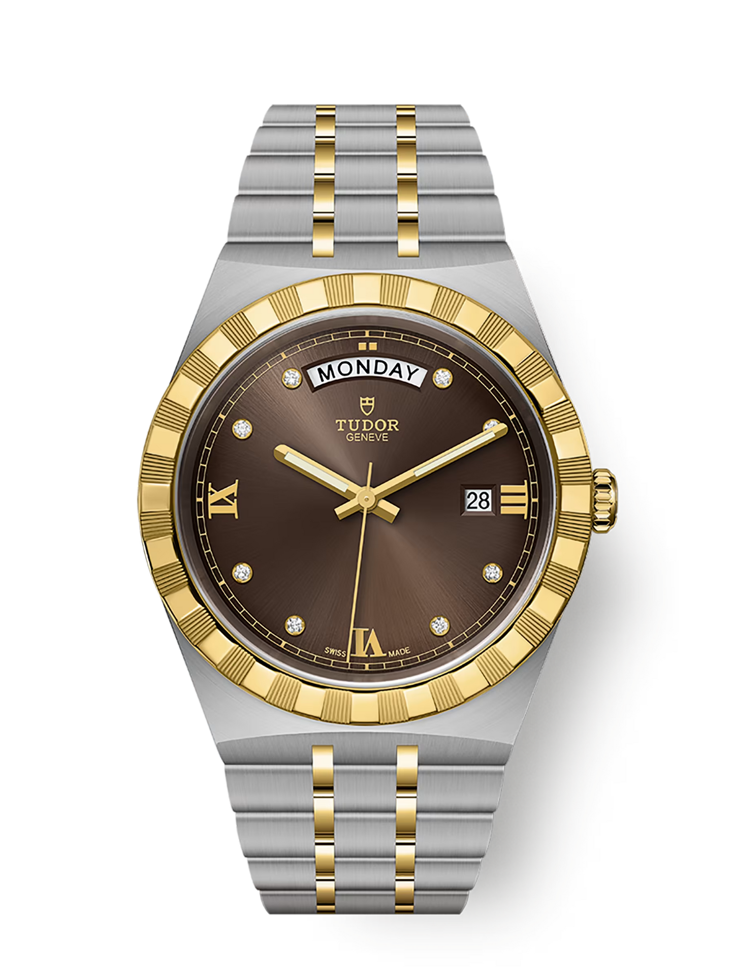 Tudor Royal - 41 MM - Steel & Yellow Gold - Chocolate Roman Diamond Dial - M28603-0008