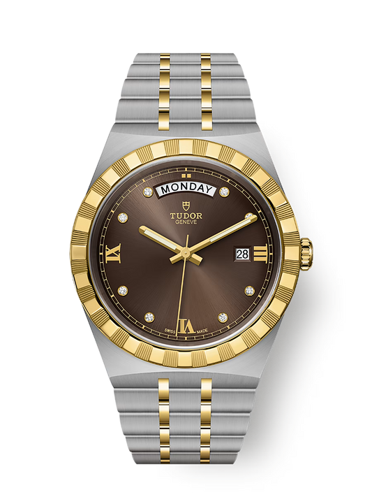 Tudor Royal - 41 MM - Steel & Yellow Gold - Chocolate Roman Diamond Dial - M28603-0008