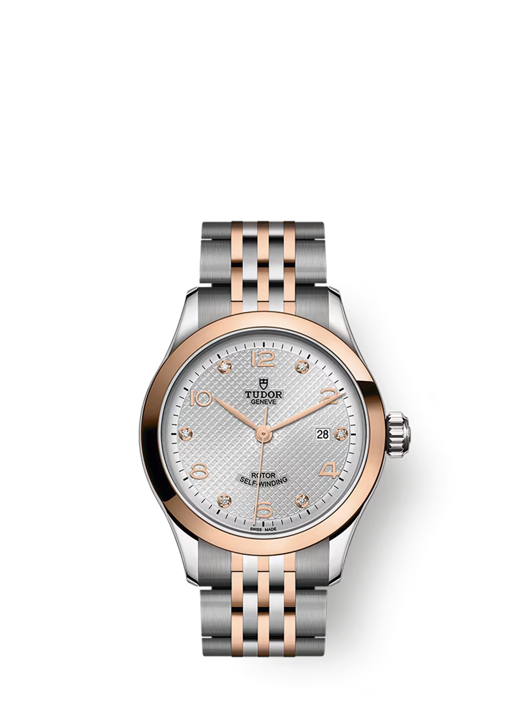 Tudor 1926 - 28 MM - Steel & Rose Gold - Silver Diamond Dial - M91351-0002