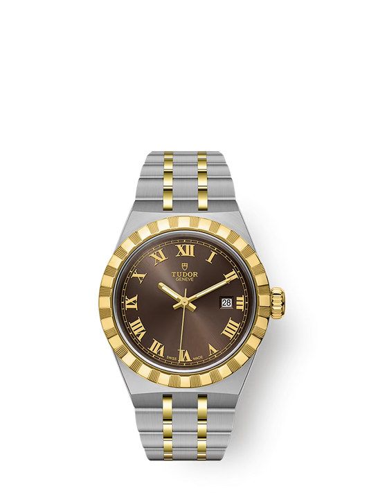 Tudor Royal - 38 MM - Steel & Yellow Gold - Chocolate Roman Dial - M28503-0007