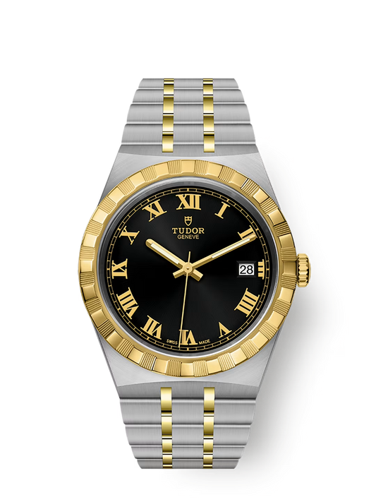 Tudor Royal - 38 MM - Steel & Yellow Gold - Black Roman Dial - M28503-0006