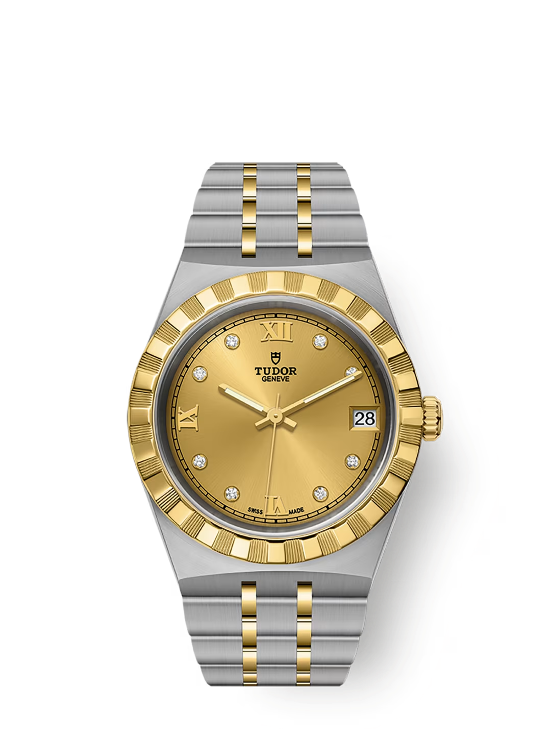 Tudor Royal - 28 MM - Steel & Yellow Gold - Champagne Roman Diamond Dial - M28303-0006