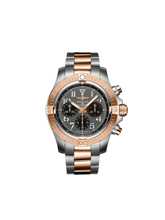 Breitling Avenger Stainless Steel and Rose Gold 45 MM - Stainless Steel and Rose Gold Bracelet - Gray Dial - UB01821A1B1U1