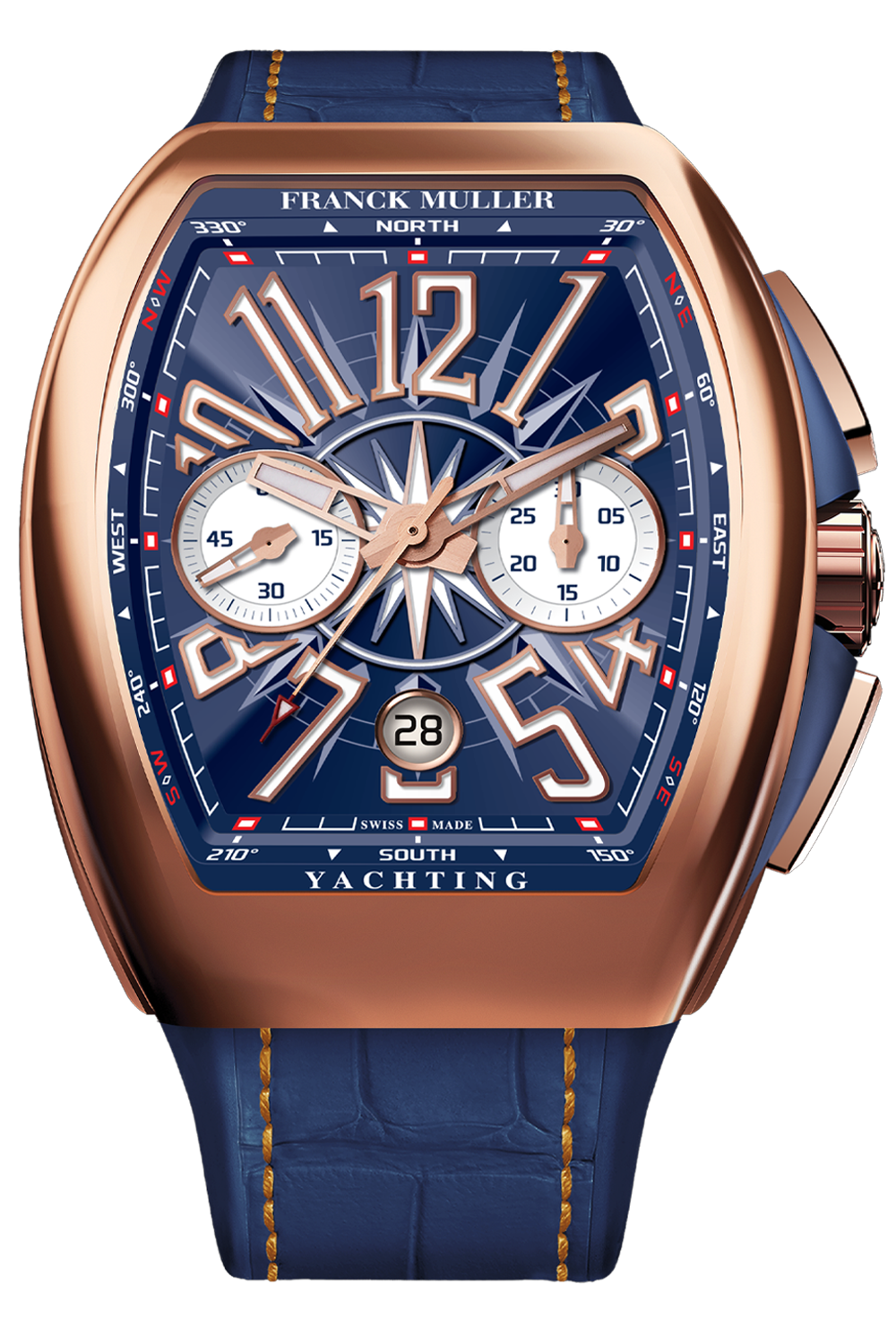 Franck Muller Vanguard Yachting - 53 MM - Rose Gold - Blue Arabic Dial - V45CCYACHT5NBL