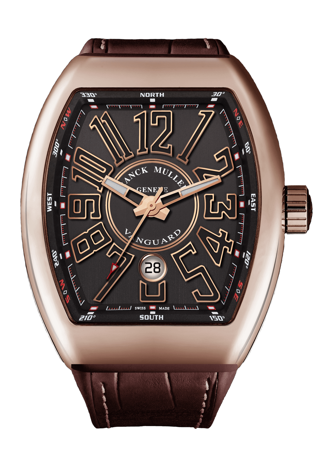 Franck Muller Vanguard - 53 MM - Rose Gold - Brown Arabic Dial - V45SC5NBRNRNRNR