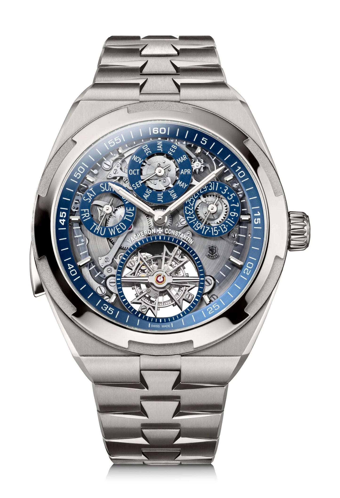 Vacheron Constantin Overseas Grand Complication Openface - Titanium - 44.5 MM - Titanium Bracelet - Blue Skeletonized Dial - 6510V/110T-128C