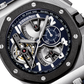 Audemars Piguet Royal Oak Offshore Tourbillon Chronograph Platinum 44 MM - Blue Rubber Strap - Skeleton Blue Dial - 26388PO.OO.D027CA.01