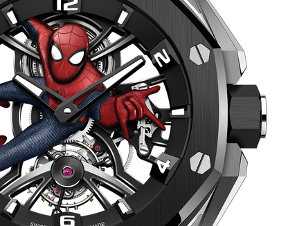 Audemars Piguet Royal Oak Concept Tourbillon Titanium "Spider man" 42 MM - Black Rubber Strap - Black Ceramic Bezel - Skeleton Spider man Dial - 26631IO.OO.D002CA.01