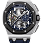 Audemars Piguet Royal Oak Offshore Tourbillon Chronograph Platinum 44 MM - Blue Rubber Strap - Skeleton Blue Dial - 26388PO.OO.D027CA.01