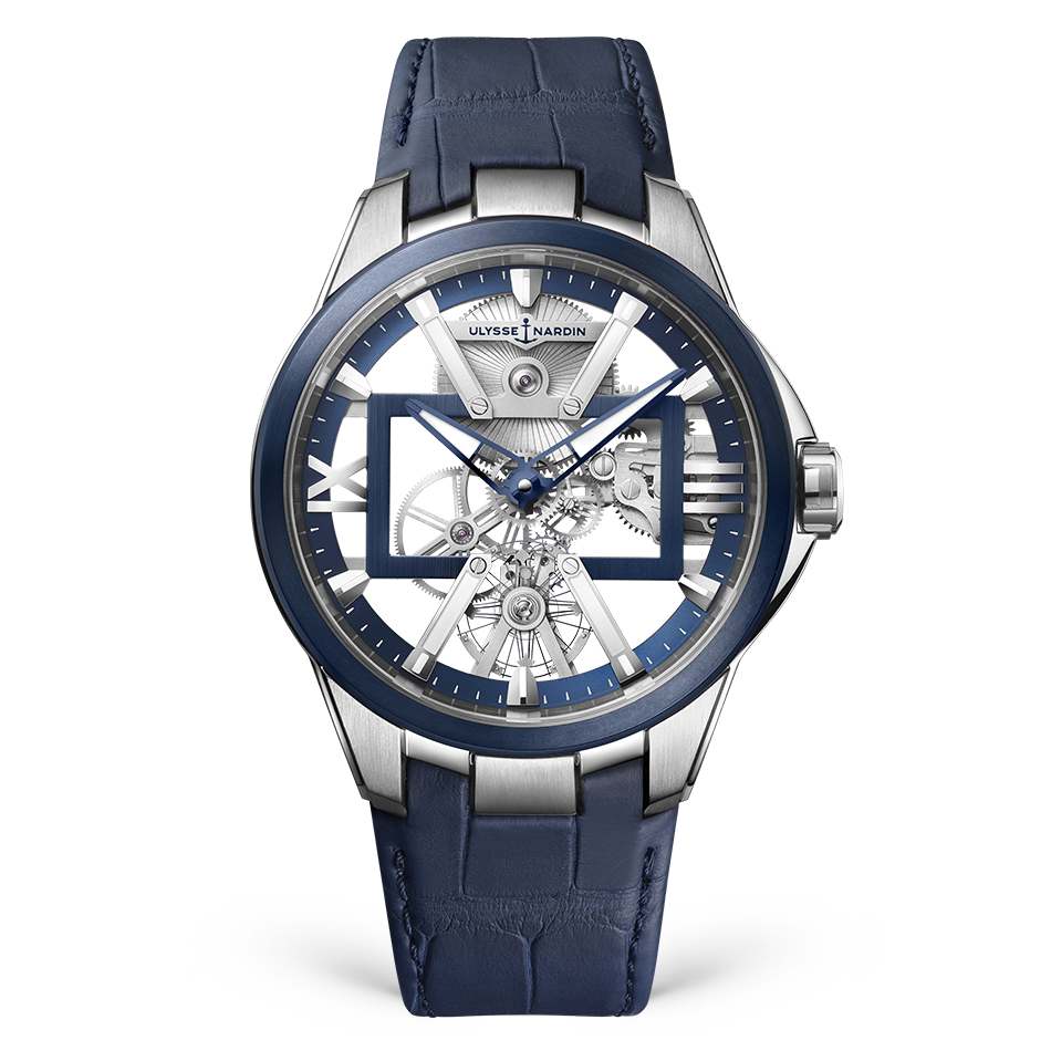 Ulysse Nardin Blast Titanium 42 MM - Blue Leather Strap - Skeleton Dial - 3713-260/03