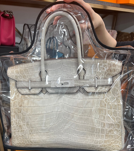 Hermès Birkin 30 Matte Himalayan Niloticus Crocodile Bag