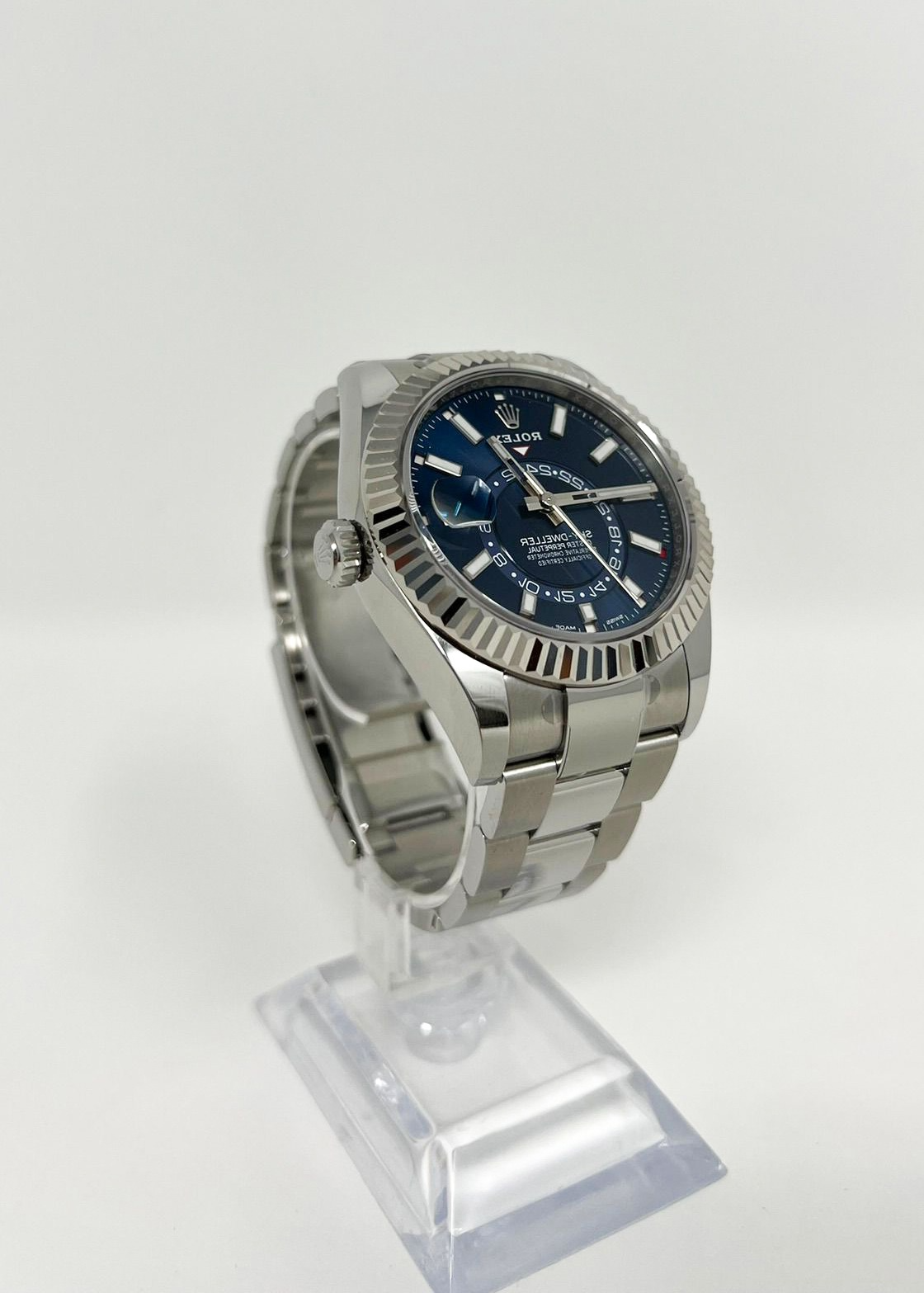 Rolex Stainless Steel & White Gold Sky Dweller Watch - 42 MM - Oyster Bracelet - Blue Dial - 326934 bl