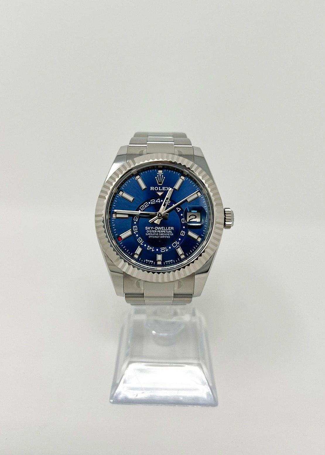 Rolex Stainless Steel & White Gold Sky Dweller Watch - 42 MM - Oyster Bracelet - Blue Dial - 326934 bl