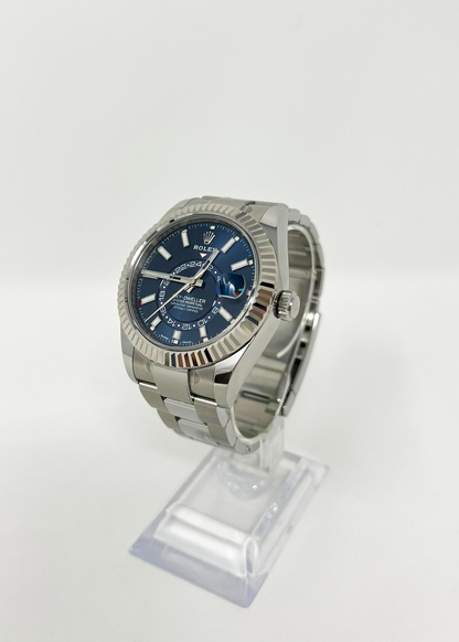 Rolex Stainless Steel & White Gold Sky Dweller Watch - 42 MM - Oyster Bracelet - Blue Dial - 326934-0003