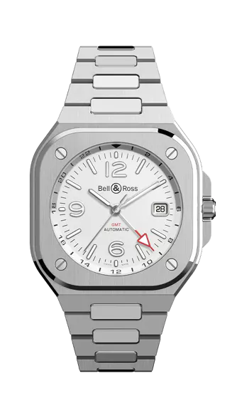 Bell & Ross BR 05 GMT Stainless Steel 41 MM - Stainless Steel Bracelet - White Dial - BR05G-SI-ST/SST