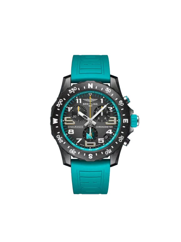 Breitling Professional Breitlight 44 MM - Turquoise Rubber Strap - Black Dial - X823105C1M1S1