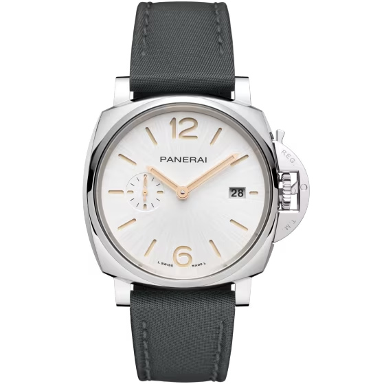 Panerai Luminor Due Stainless Steel 42 MM - Grey Nylon Strap - White Sun-Brushed Dial - PAM01428