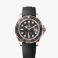 Rolex Everose Gold Yacht-Master Watch - 40 MM - Oysterflex Strap - Black Dial - 126655-0002