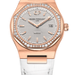 Girard-Perregaux Laureato Pink Gold 34 MM - White Leather Strap - Silver Dial - 80189D52A132-CB6A
