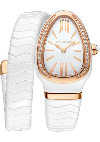 Bvlgari Serpenti Spiga - 35 MM - White Ceramic - White Dial - 102613 nyc watcher nyc watches