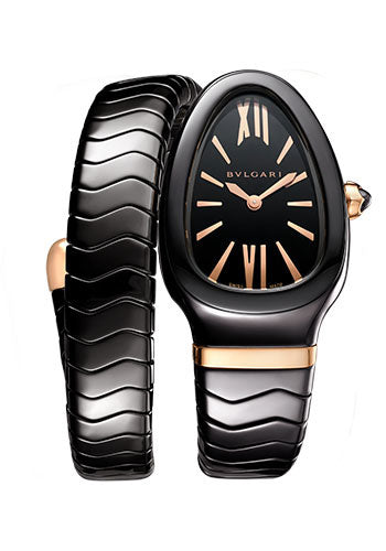 Bvlgari Serpenti Spiga - 35 MM - Black Ceramic - Black Dial - 102734 nyc watcher nyc watches