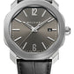 Bvlgari Octo Roma - Stainless Steel 41 MM - Black Leather Strap - Anthracite Dial - Stainless Steel Bezel - 102855