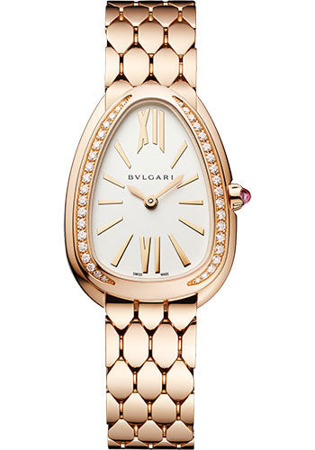 Bvlgari Serpenti Seduttori - 33 MM - Rose Gold - White Silver Dial - 103146 nyc watcher nyc watches