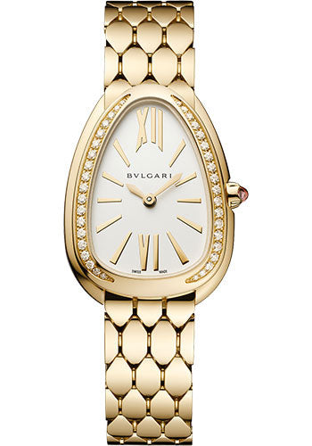 Bvlgari Serpenti Seduttori - 33 MM - Yellow Gold - White Silver Dial - 103147 nyc watcher nyc watches