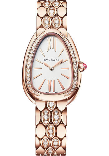 Bvlgari Serpenti Seduttori - 33 MM - Rose Gold - White Dial - 103275 nyc watcher nyc watches