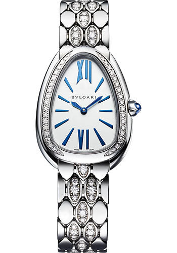 Bvlgari Serpenti Seduttori - 33 MM - White Gold - White Silver Dial - 103276 nyc watcher nyc watches